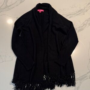 Lilly Pulitzer Black Fringe Tatum Cardigan
